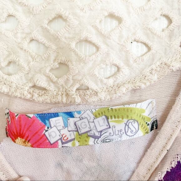 Desigual Viatri Floral Printed Multicolor Tee X Small - Picture 6 of 8